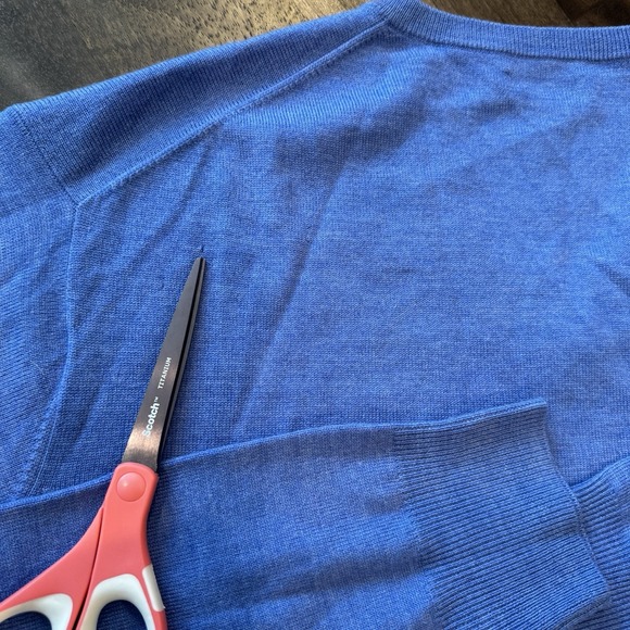 Peter Millar Men's Blue 100% Merino Wool Pullover Long Sleeve Sweater 2XL *Flaws - Picture 10 of 11